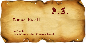 Mancz Bazil névjegykártya